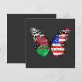 Invitation Welsh American Flag Butterfly (Devant / Derrière)