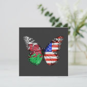 Invitation Welsh American Flag Butterfly (Debout devant)
