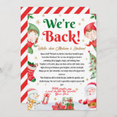 Invitation We're Back Elf Arrival Letter Elves Christmas (Devant / Derrière)