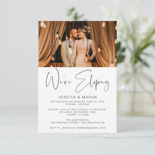 Invitation We're Eloping Invite Wedding Announcement (Debout devant)