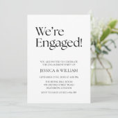 Invitation We're Engaged Minimalist Engagement Party (Debout devant)