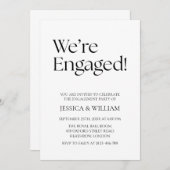 Invitation We're Engaged Minimalist Engagement Party (Devant / Derrière)