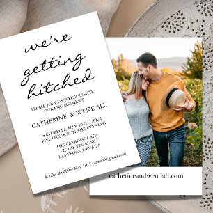 Invitation We're Getting Hitched Calligraphy Announcement