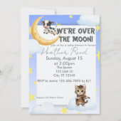 Invitation We're Over the Moon, nursery rhyme baby shower (Devant)