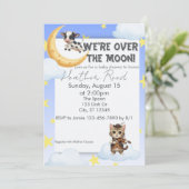 Invitation We're Over the Moon, nursery rhyme baby shower (Debout devant)