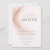 Invitation We're Over The Moon Pink Couples Baby Shower (Devant)
