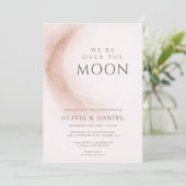 Invitation We're Over The Moon Pink Couples Baby Shower (Debout devant)