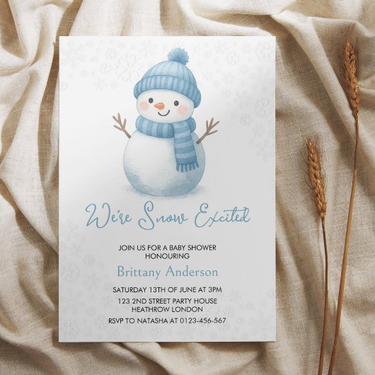 Invitation We're Snow Excited Snowmen Boy Baby Shower