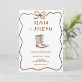 Invitation We're tying the knot Western Ranch Photo Wedding (Debout devant)