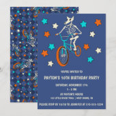 Invitation Werewolf Skeleton on a BMX Bike Boys Birthday (Devant / Derrière)