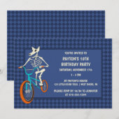 Invitation Werewolf Skeleton on a BMX Bike Horizontal Boys (Devant / Derrière)