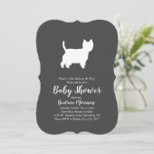 Invitation West Highland Terrier Chien Baby shower Westie (Debout devant)