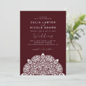 Invitation West Pacific Variant Oval Classic Mandala Wedding (Debout devant)