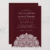 Invitation West Pacific Variant Oval Classic Mandala Wedding (Devant / Derrière)