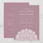 Invitation West Pacific Variant Oval Classic Mandala Wedding (Devant / Derrière)
