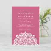 Invitation West Pacific Variant Oval Classic Mandala Wedding (Debout devant)