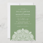 Invitation West Pacific Variant Oval Classic Mandala Wedding (Devant)