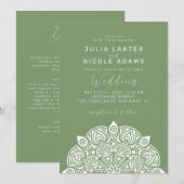 Invitation West Pacific Variant Oval Classic Mandala Wedding (Devant / Derrière)