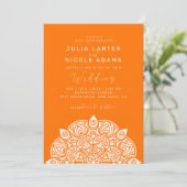 Invitation West Pacific Variant Oval Classic Mandala Wedding (Debout devant)