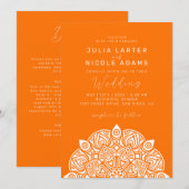 Invitation West Pacific Variant Oval Classic Mandala Wedding (Devant / Derrière)