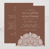 Invitation West Pacific Variant Oval Classic Mandala Wedding (Devant / Derrière)