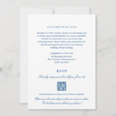 Invitation West Tisbury MA Code QR Bleu Tout-en-un Mariage (Dos)