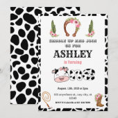 Invitation Western 1st Baby Girl rodéo (Devant / Derrière)