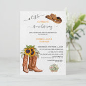 Invitation Western A Little Cowboy Boots Baby shower (Debout devant)