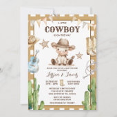 Invitation Western A Little Cowboy est sur le Baby shower Way (Devant)