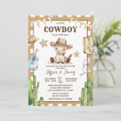 Invitation Western A Little Cowboy est sur le Baby shower Way (Debout devant)