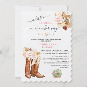 Invitation Western A Little Cowgirl Boots Baby shower