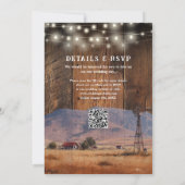 Invitation Western Barn Wood QR Code All In One Wedding (Dos)