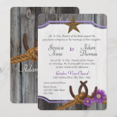 Invitation Western Barnwood et Horseshoes (Devant / Derrière)