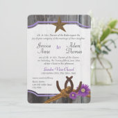 Invitation Western Barnwood et Horseshoes (Debout devant)