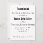 Invitation Western Belt Et Buckle Sur Denim Votre Sont Invité (Dos)