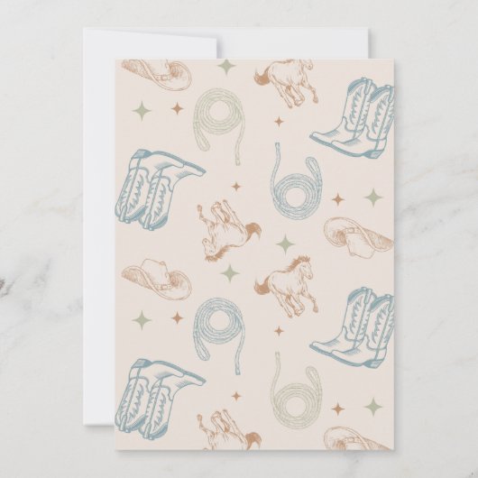 Invitation Western Blue Cowboy Premier anniversaire (Dos)