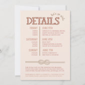 Invitation Western Blush Cowgirls et Cocktails Bachelorette (Dos)