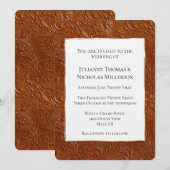 Invitation Western Bohemian Tan Brown Cowgirl Leaf Wedding (Devant / Derrière)