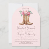 Invitation Western Boho Bridal Brunch Blush Pink Floral (Devant)
