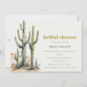 Invitation Western Boho Cactus Fête des mariées du paysage du (Devant)
