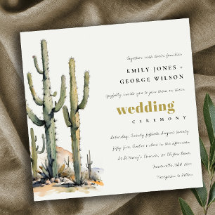 Invitation Western Boho Cactus Mariage du paysage du désert