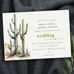 Invitation Western Boho Cactus Mariage du paysage du désert