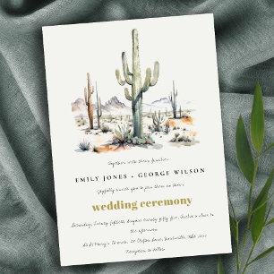 Invitation Western Boho Cactus Mariage du paysage du désert