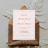 Invitation Western Boho Cream et Mariage en terre cuite