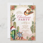 Invitation Western Boho Desert Cactus Cowboy Noël Party (Devant)