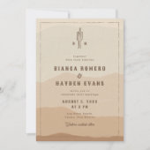 Invitation Western Boho Desert Cactus Mariage (Devant)