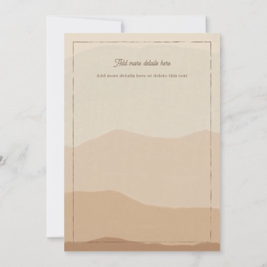 Invitation Western Boho Desert Cactus Mariage (Dos)