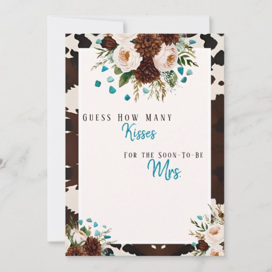 Invitation Western Boho Fleur sauvage Devinez combien de bais (Devant)