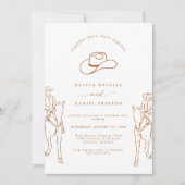 Invitation Western Boho Pampas Grass Cowboy Photo Wedding (Devant)