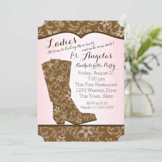 Invitation Western Boot (Debout devant)